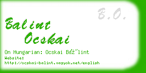 balint ocskai business card